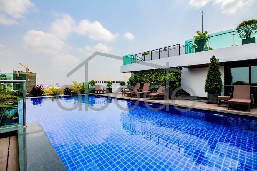 Healthy 1 bedroom serviced apartment with swimming pool and gym for rent Toul Kork (TK)