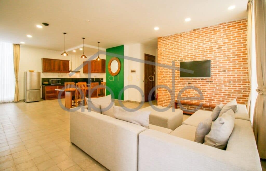 Beautiful modern Khmer 2 bedroom apartment for rent BKK 1 central Phnom Penh