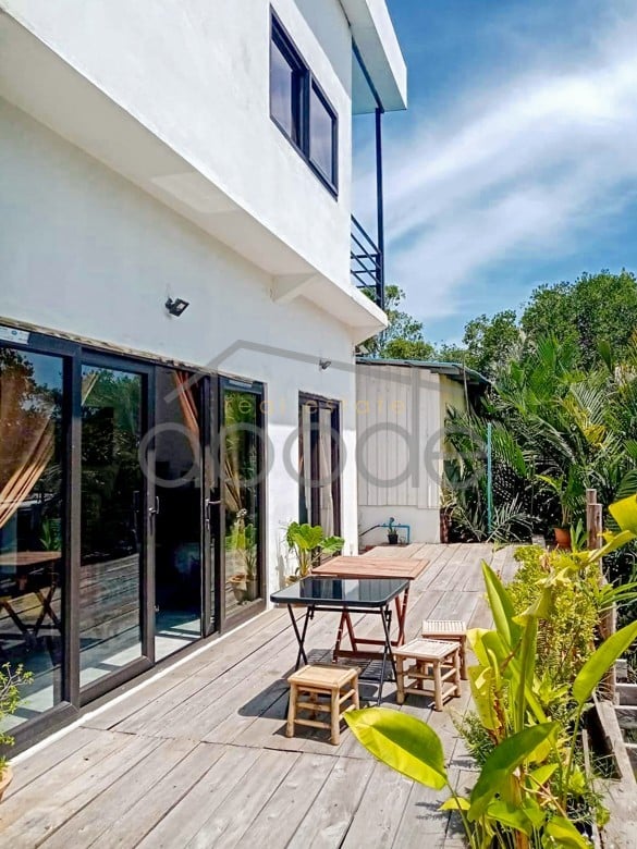 Bright modern 4 bedroom duplex house large terrace for sale Kampot City