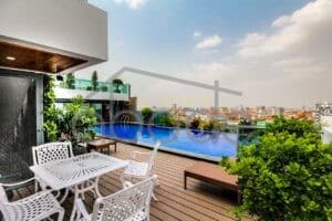 1 bedroom serviced apartment swimming pool for rent Toul Kork