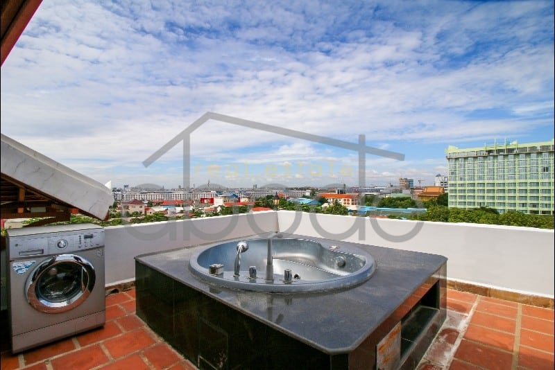 Rooftop studio apartment private terrace jacuzzi Mekong River views for rent