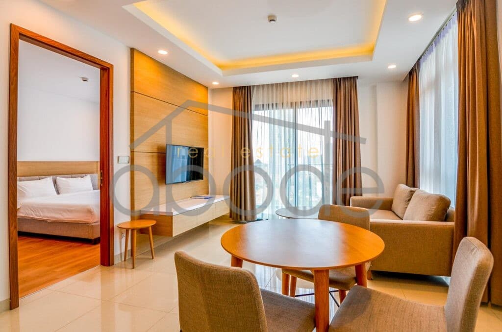 luxury 1 bedroom serviced apartment near embassies for rent Tonle Bassac