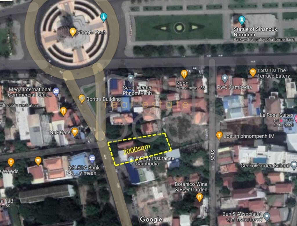 Commercial Land for sale Independence Monument central Phnom Penh